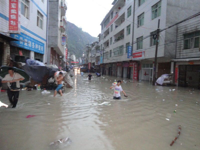 蜀河镇遭洪水灾害图