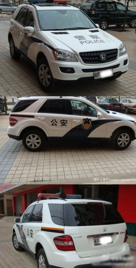 我警察我低调,警车奔驰改成本田!