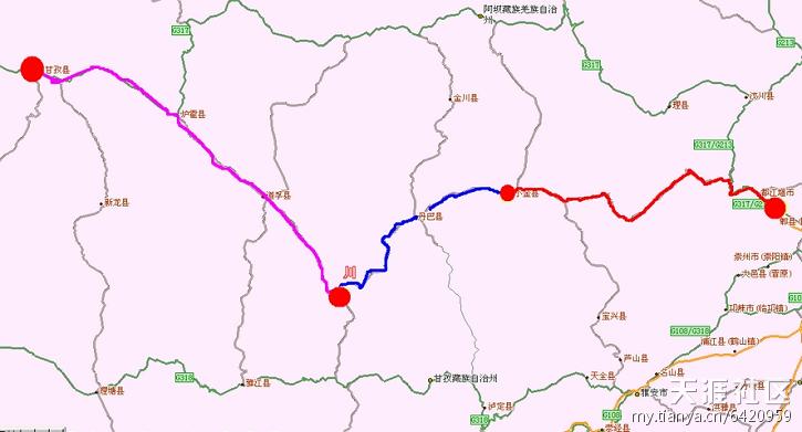 d6 八美——道孚县城——炉霍县——甘孜县 约220公里&