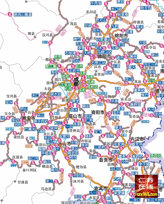 收费站点有多少:四川省收费公路主线站点分布图