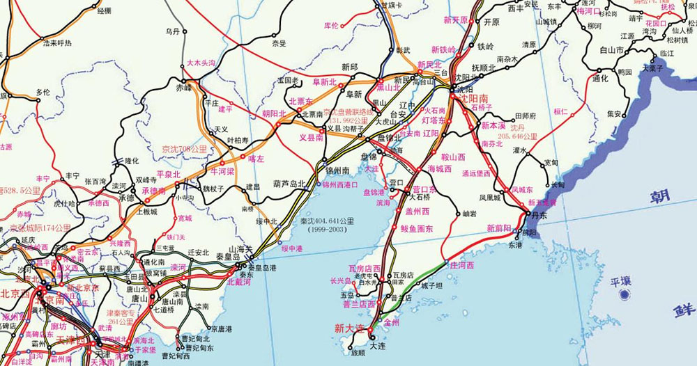 京沈高铁最新线路图(据说是已获批方案)