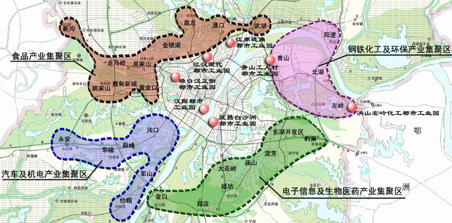 武汉工业空间布局图