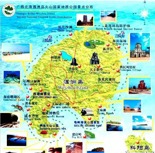 涠洲岛景点地图