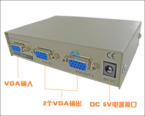 VGA分屏器/VGA分频器/VGA分配器 一分二 