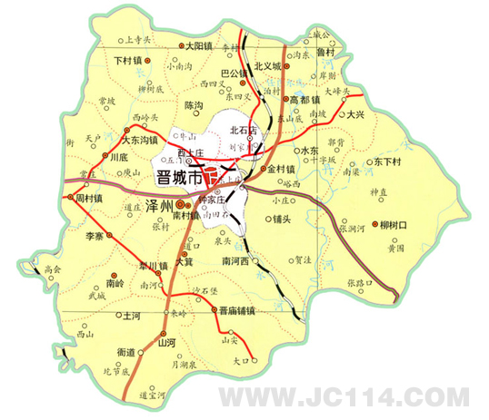 晋城市区交通路线地图图片