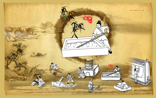 中国书画纸之乡四川夹江