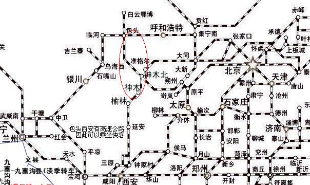 包神铁路线路图图片